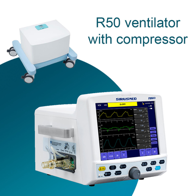 Ventilator ICU bersertifikat CE dengan kompresor Siriusmed untuk ICU dan OR